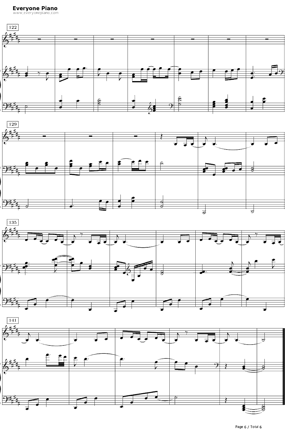 时の歌钢琴谱-手嶌葵-地海战记主题曲6