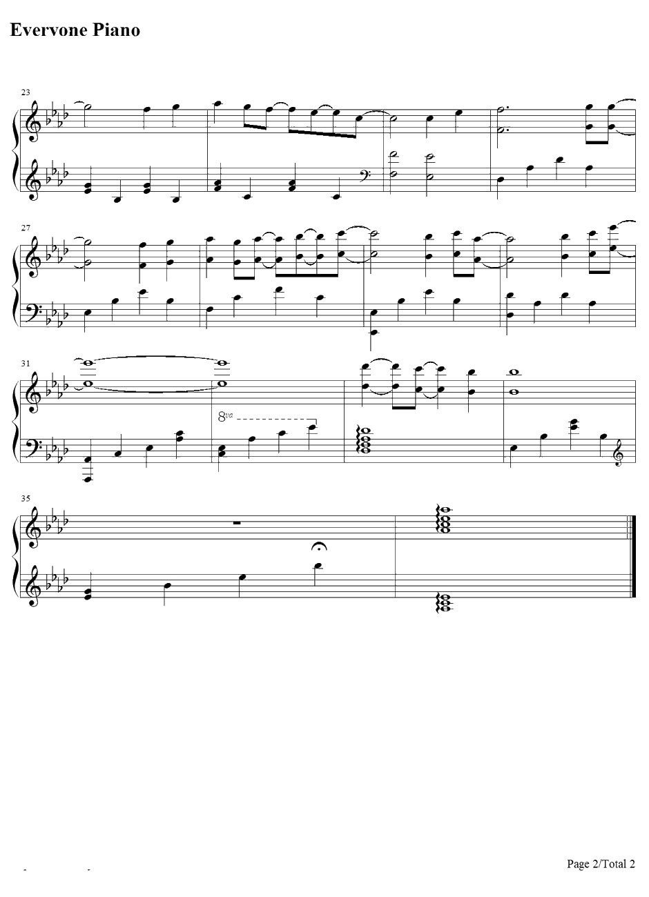 Forever Blue钢琴谱-今井ちひろ-伊里野的天空OP2