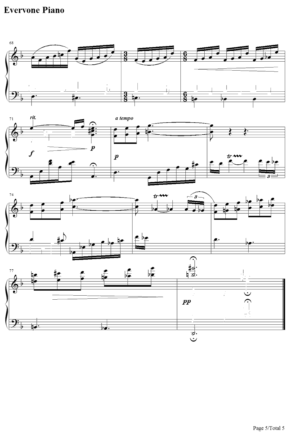 ローズオブメイ钢琴谱-植松伸夫-RoseofMay-最终幻想ⅨBGM5