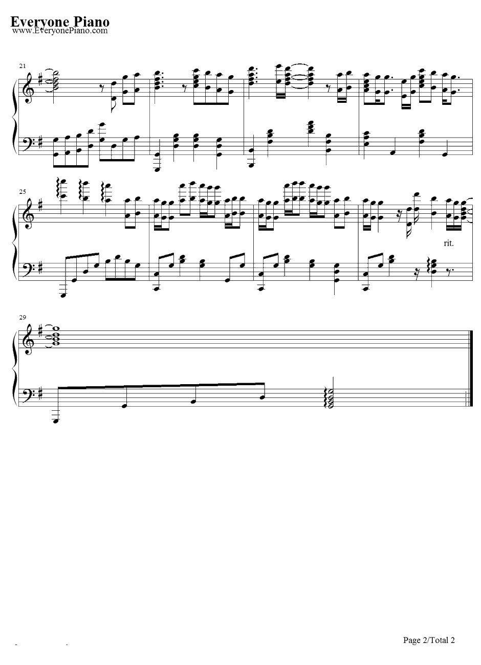 ミレナリオ钢琴谱-ELISA-魔法科高中的劣等生ED2