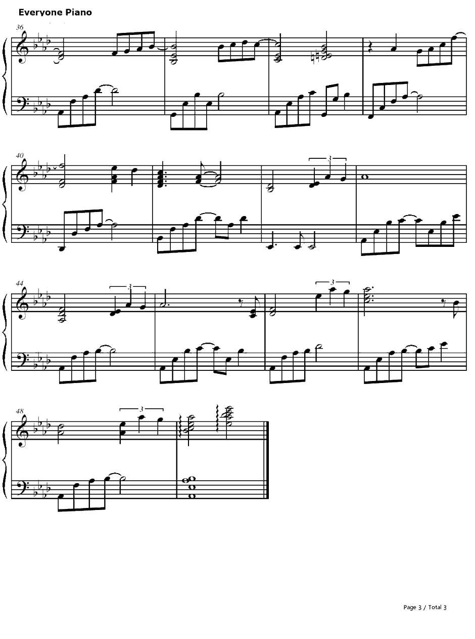 やすらぎ钢琴谱-大岛满-花右京女侍队LaVeriteOST3