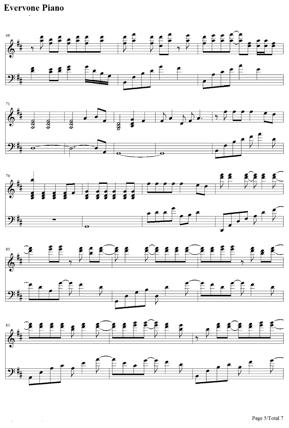 Dirt钢琴谱-FloridaGeorgiaLine5