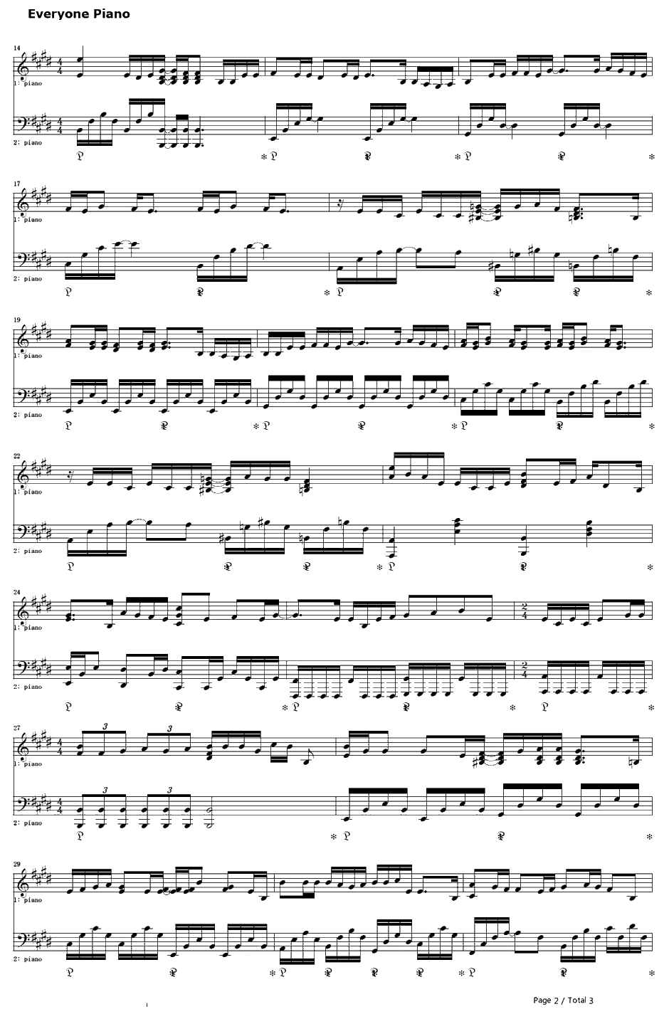 スターラブレイション钢琴谱-ケラケラ-最后的灰姑娘主题曲2