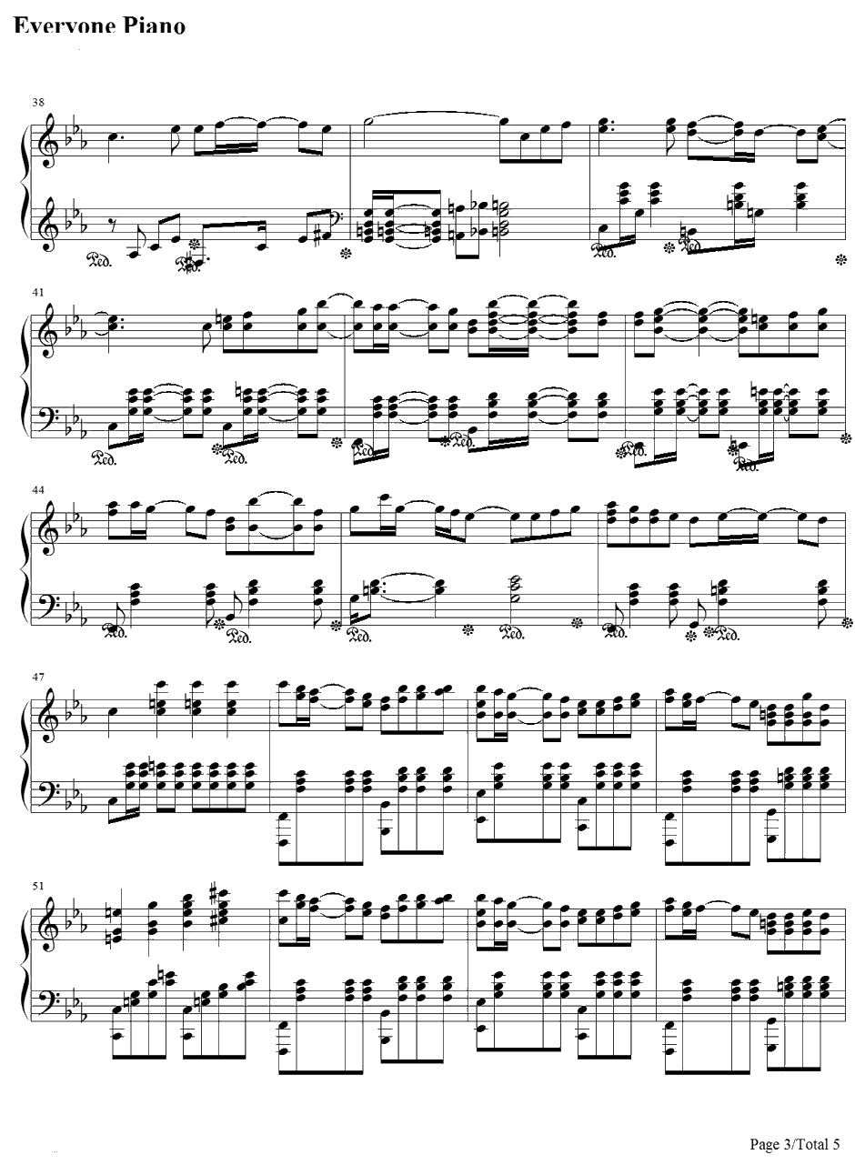 哀愁トワイライト钢琴谱-水树奈奈3