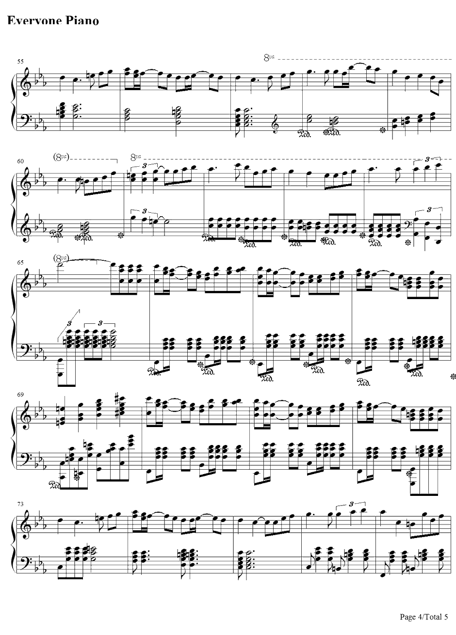 哀愁トワイライト钢琴谱-水树奈奈4