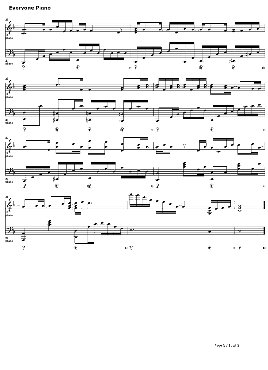 白雪姫钢琴谱-Flower　-我们都是死人主题曲　3