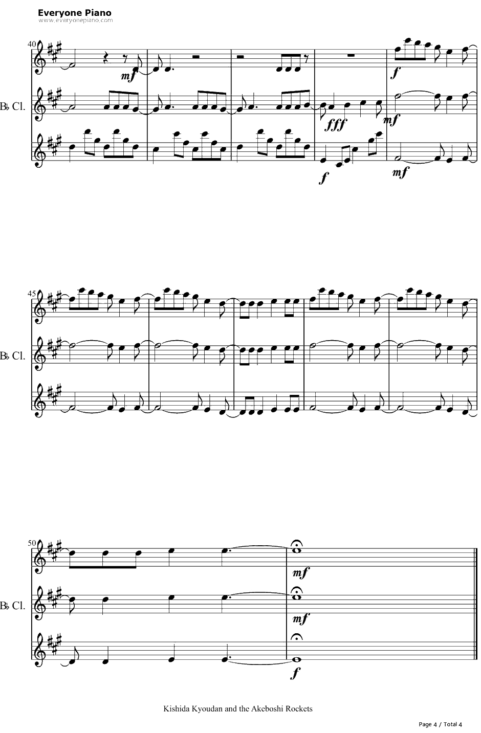 HIGHSCHOOL OF THE DEAD钢琴谱-岸田教团、THE明星ロケッツ-学园默示录OP4