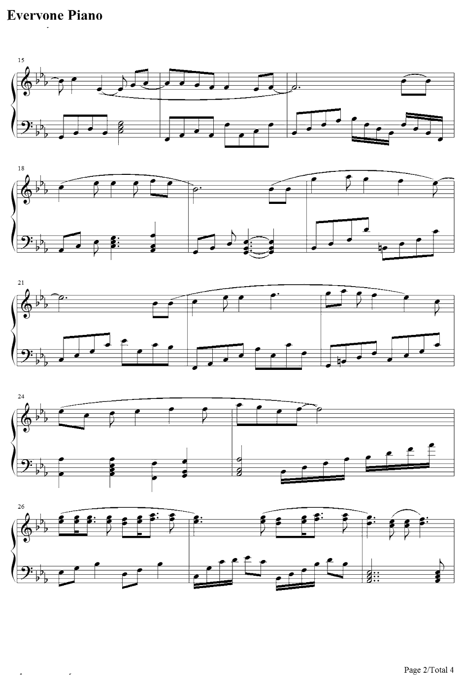 君=花钢琴谱-pigstar-纯情罗曼史OP2