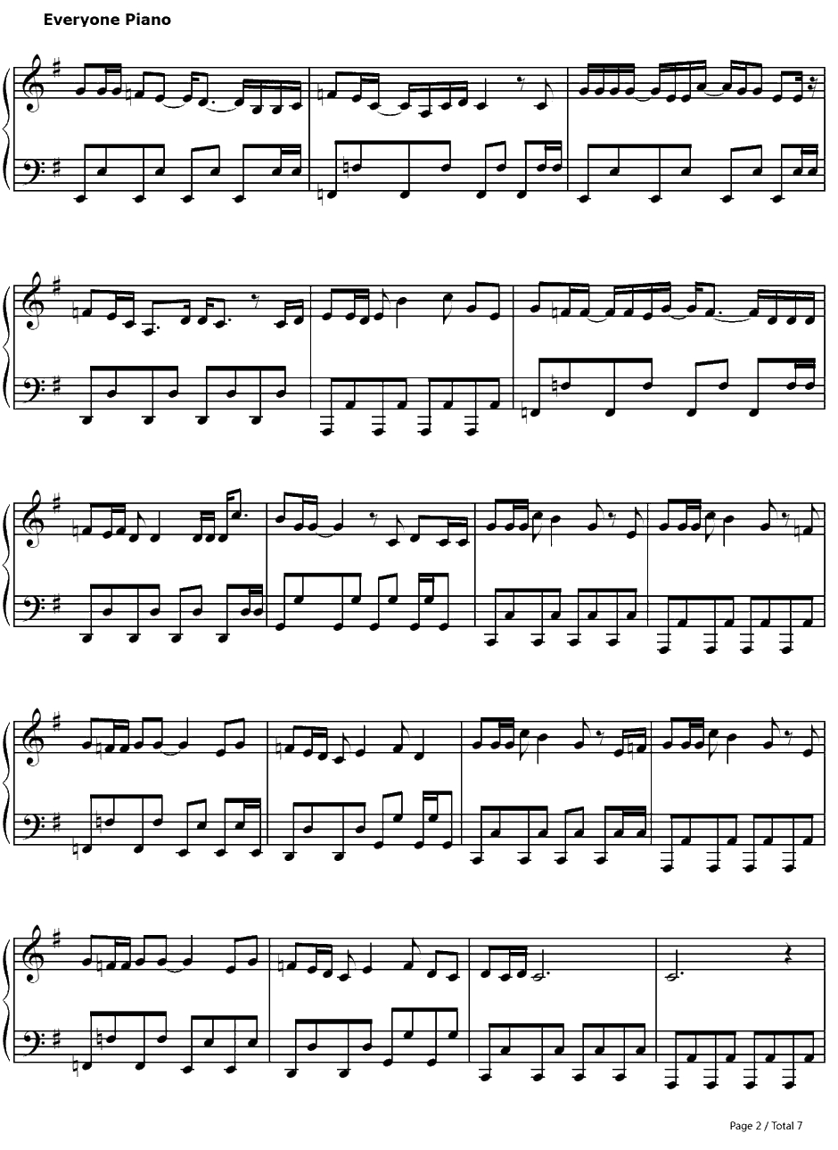 おはよう钢琴谱-Keno-早安-全职猎人OP12