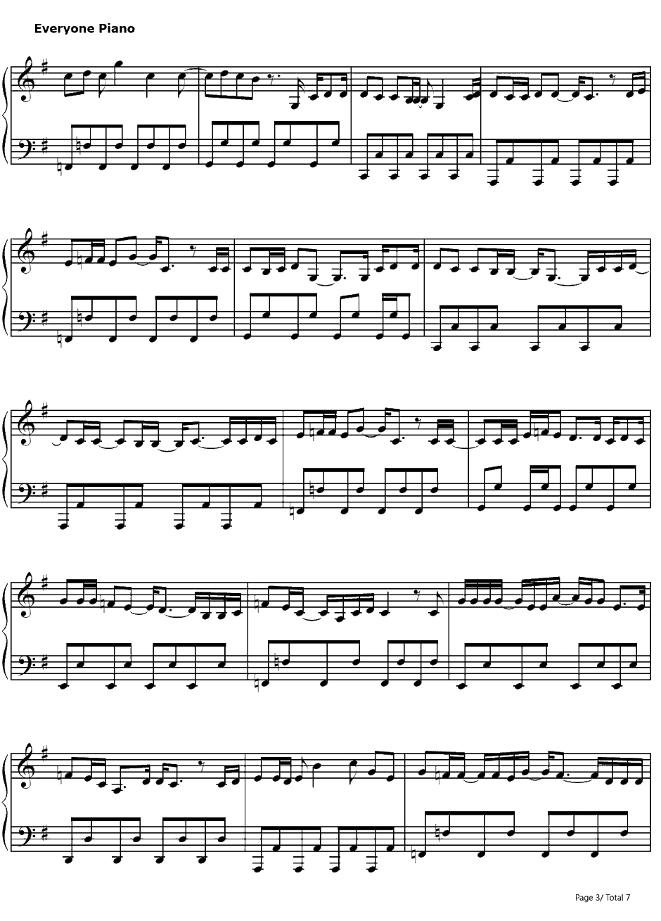 おはよう钢琴谱-Keno-早安-全职猎人OP13