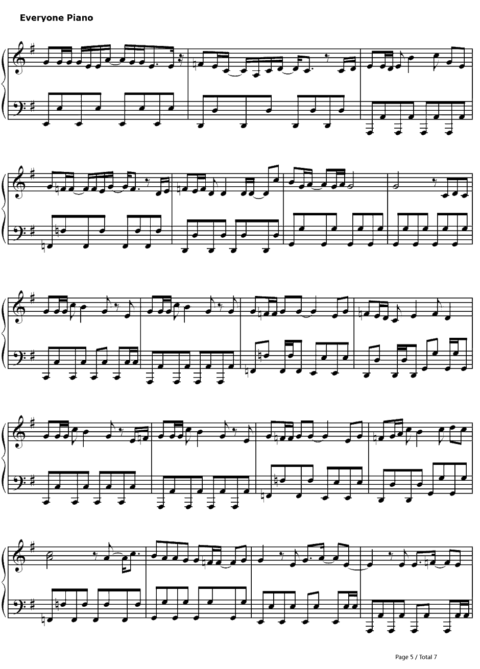 おはよう钢琴谱-Keno-早安-全职猎人OP15