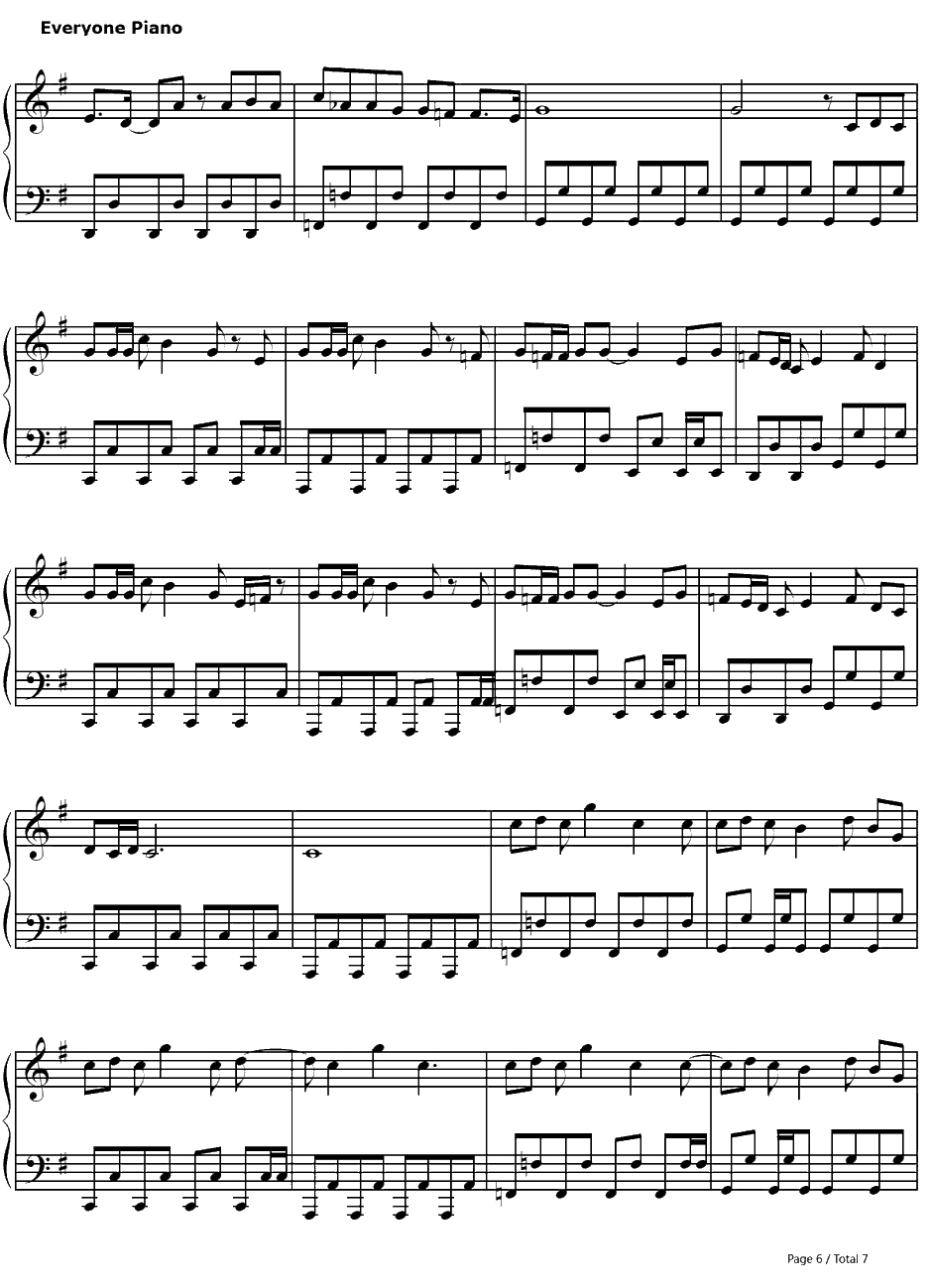 おはよう钢琴谱-Keno-早安-全职猎人OP16