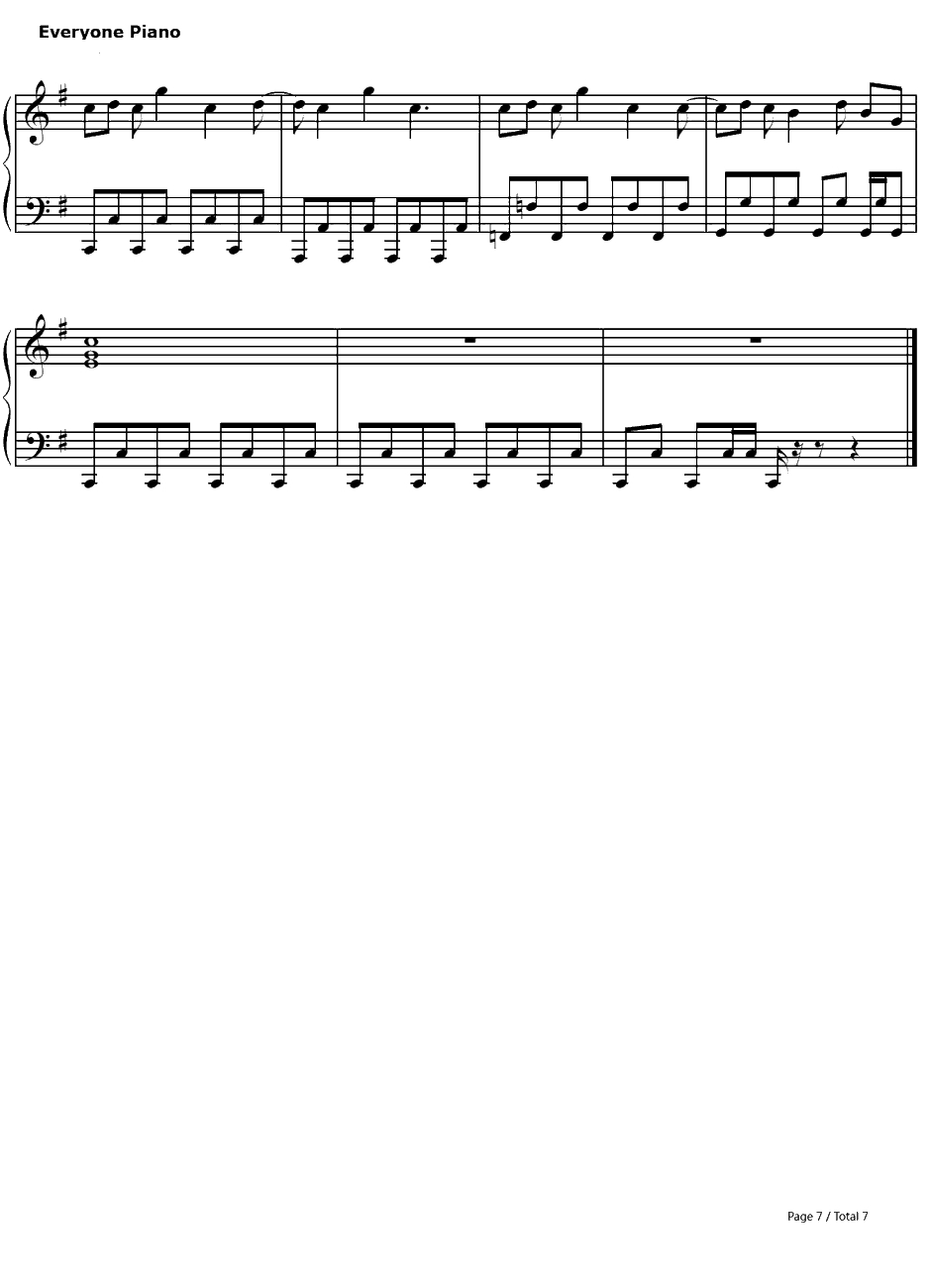 おはよう钢琴谱-Keno-早安-全职猎人OP17