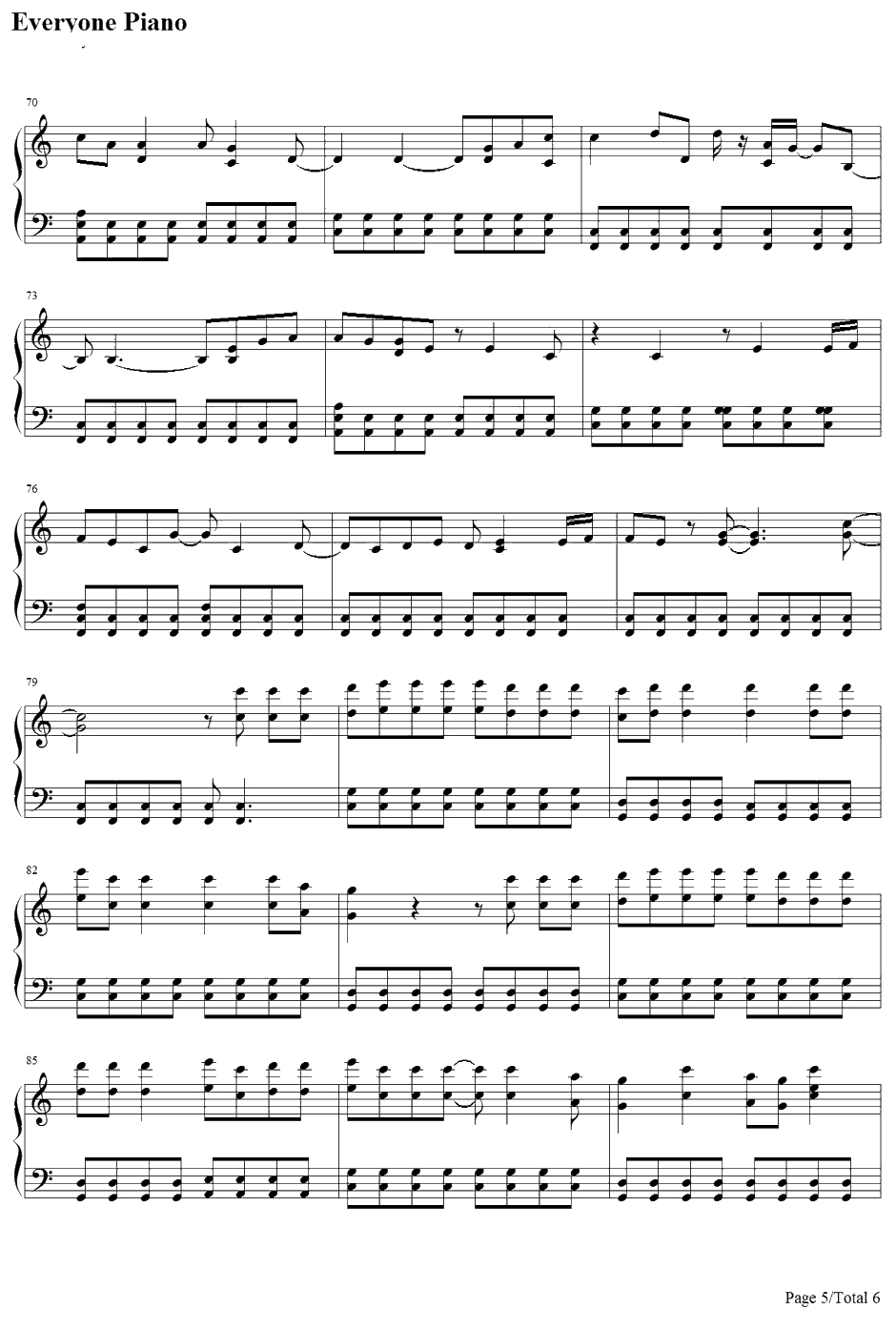 Dust钢琴谱-EliYoungBand5