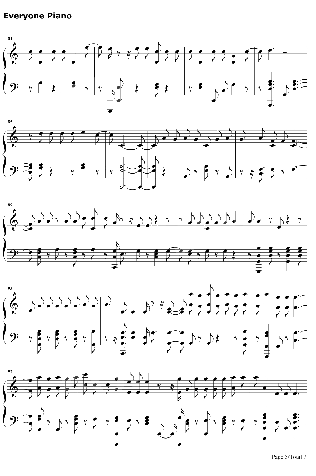 Échame La Culpa钢琴谱-Luis Fonsi / Demi Lovato5