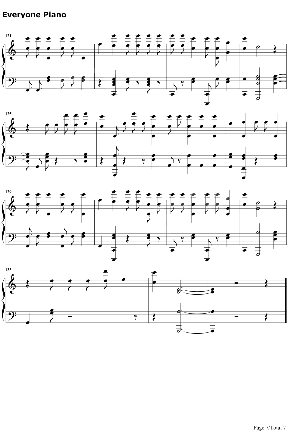 Échame La Culpa钢琴谱-Luis Fonsi / Demi Lovato7