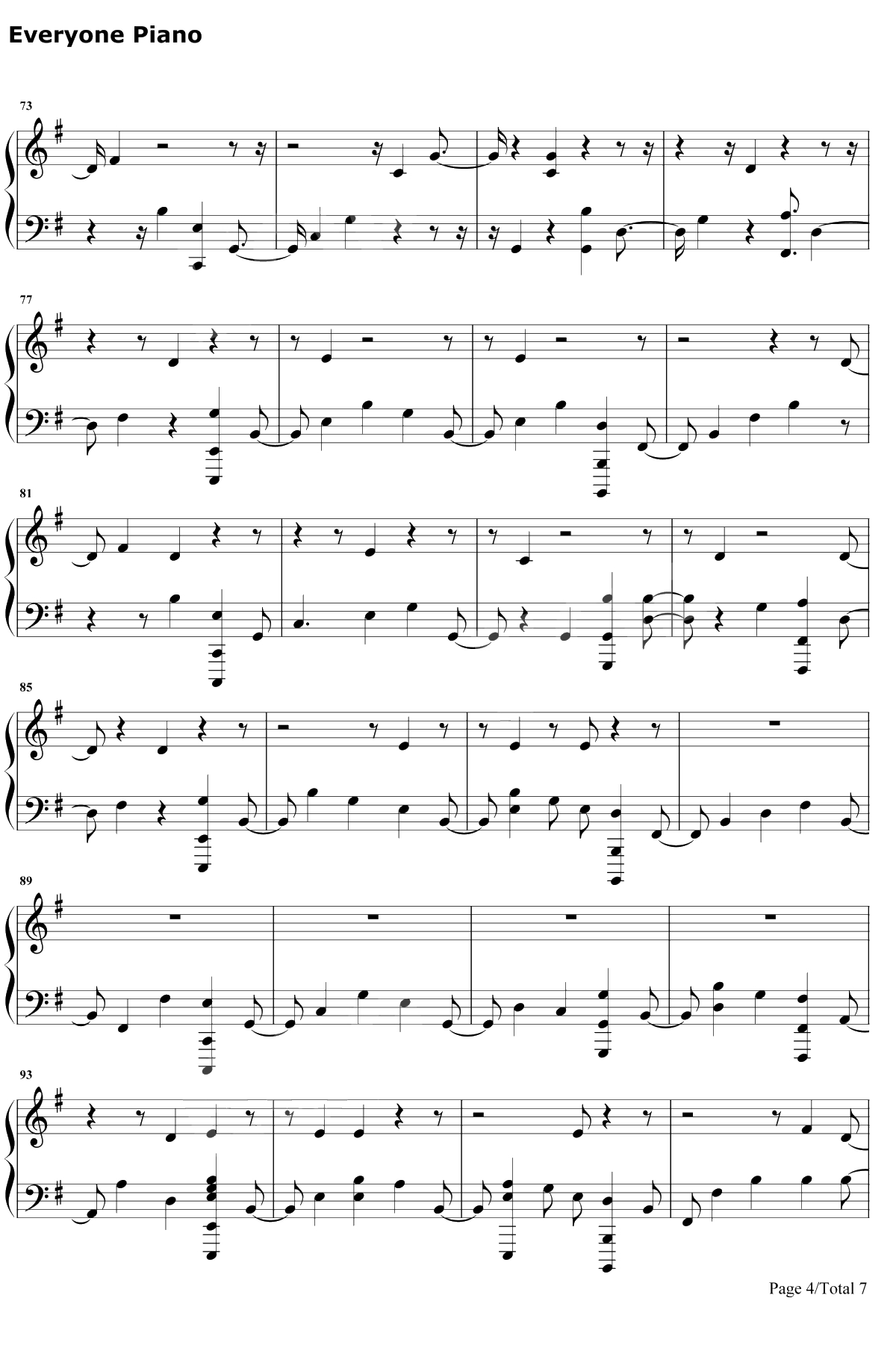 No Peace钢琴谱-Sam Smith/YEBBA4