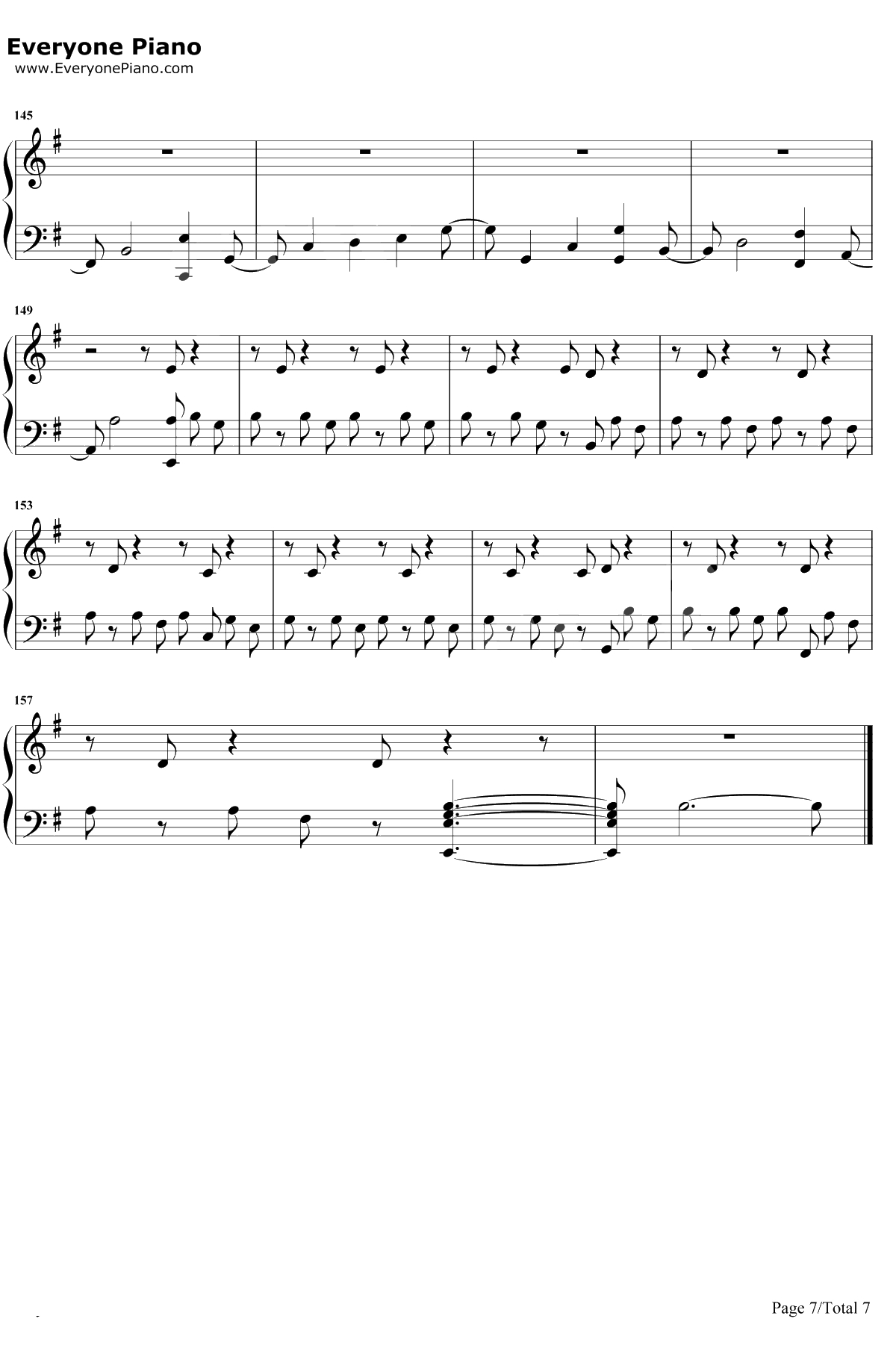 No Peace钢琴谱-Sam Smith/YEBBA7