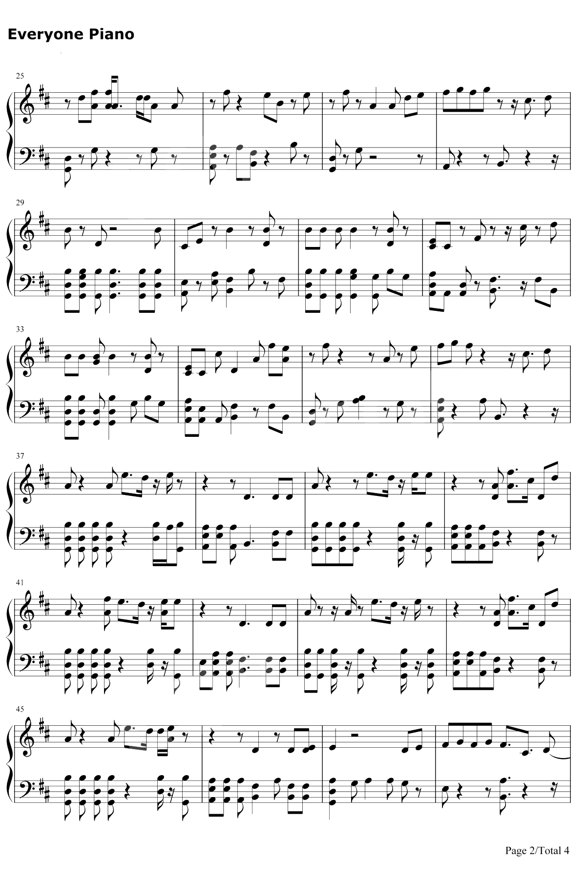 Euphoria钢琴谱-防弹少年团2