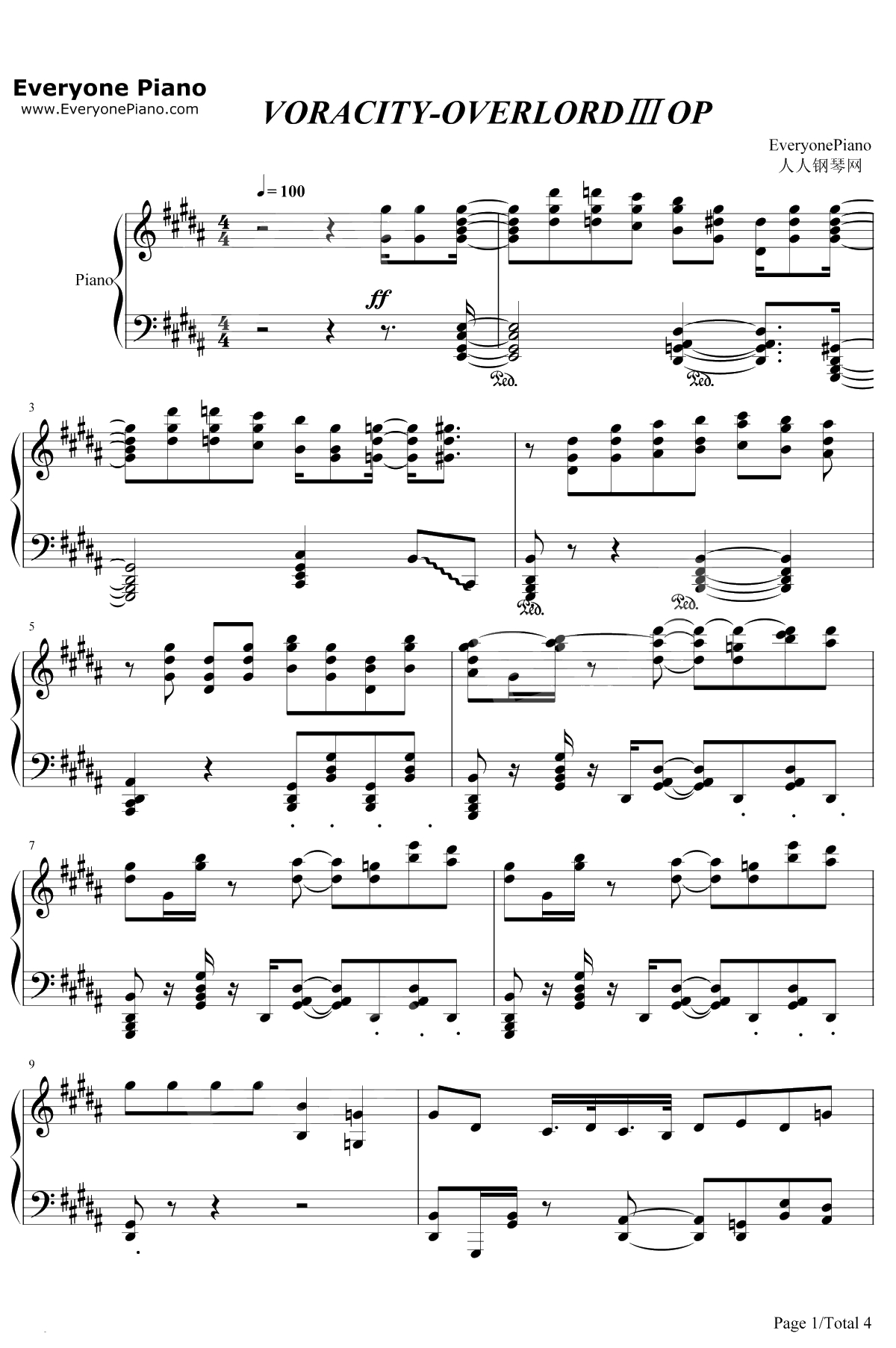 VORACITY钢琴谱-MYTH & ROID1