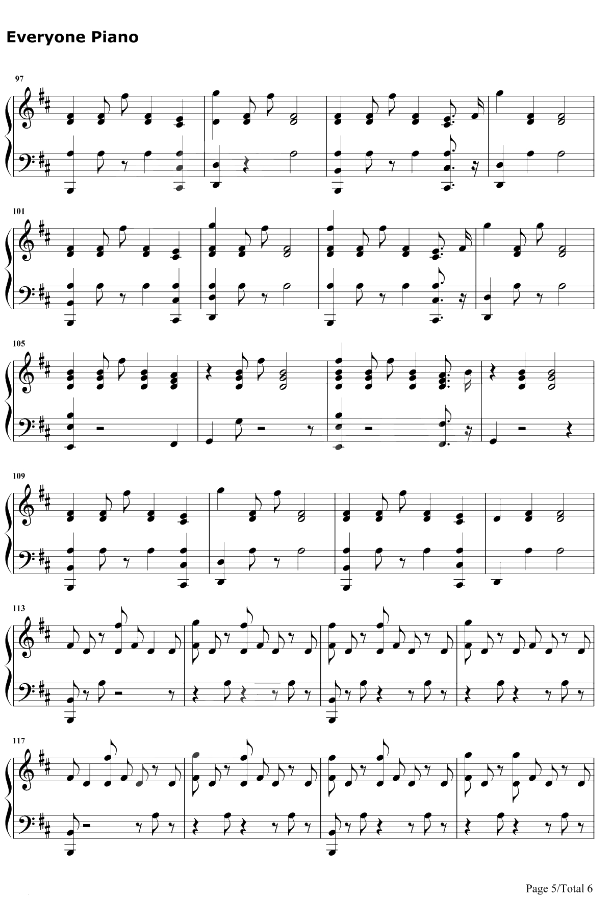 Lemon钢琴谱-N.E.R.D / Rihanna5