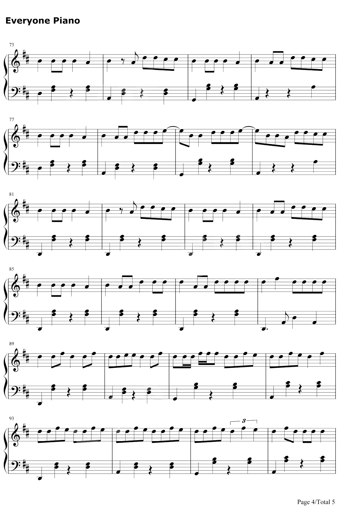 Dura钢琴谱-Daddy Yankee-嘟啦舞4