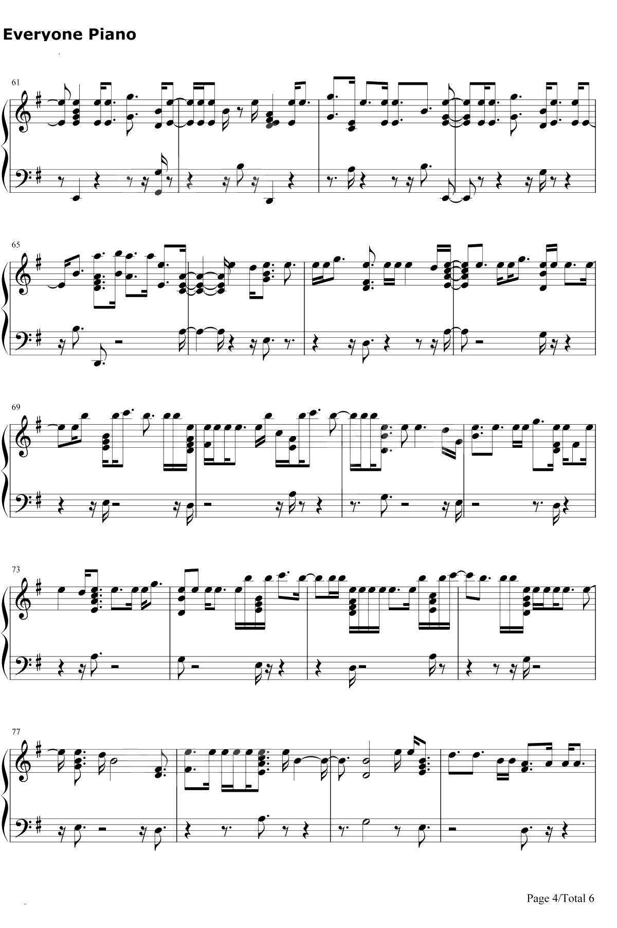 Mad Love钢琴谱-Sean Paul / David Guetta / Becky G4