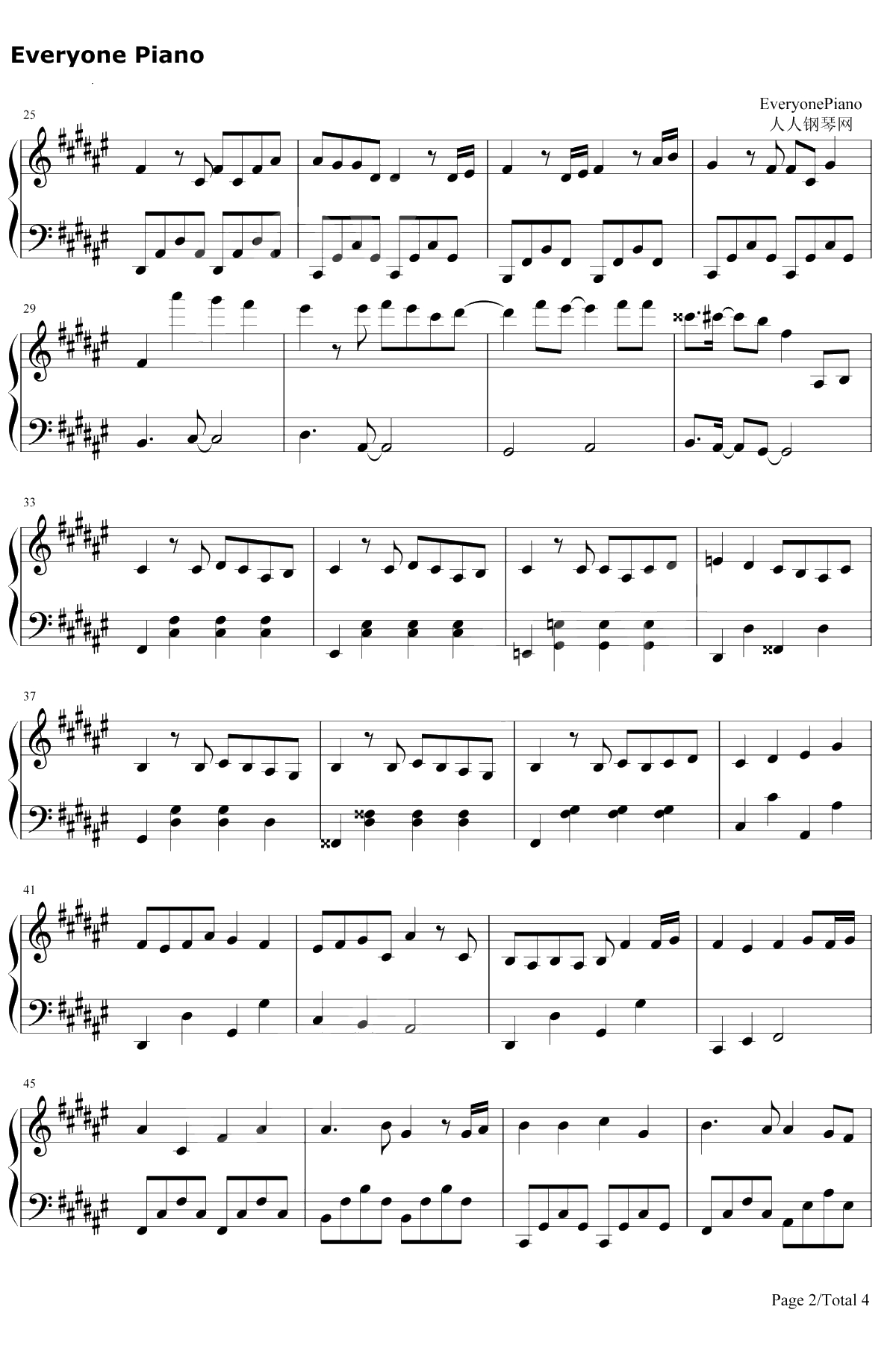 アイノカタチ钢琴谱-MISIA / HIDE2