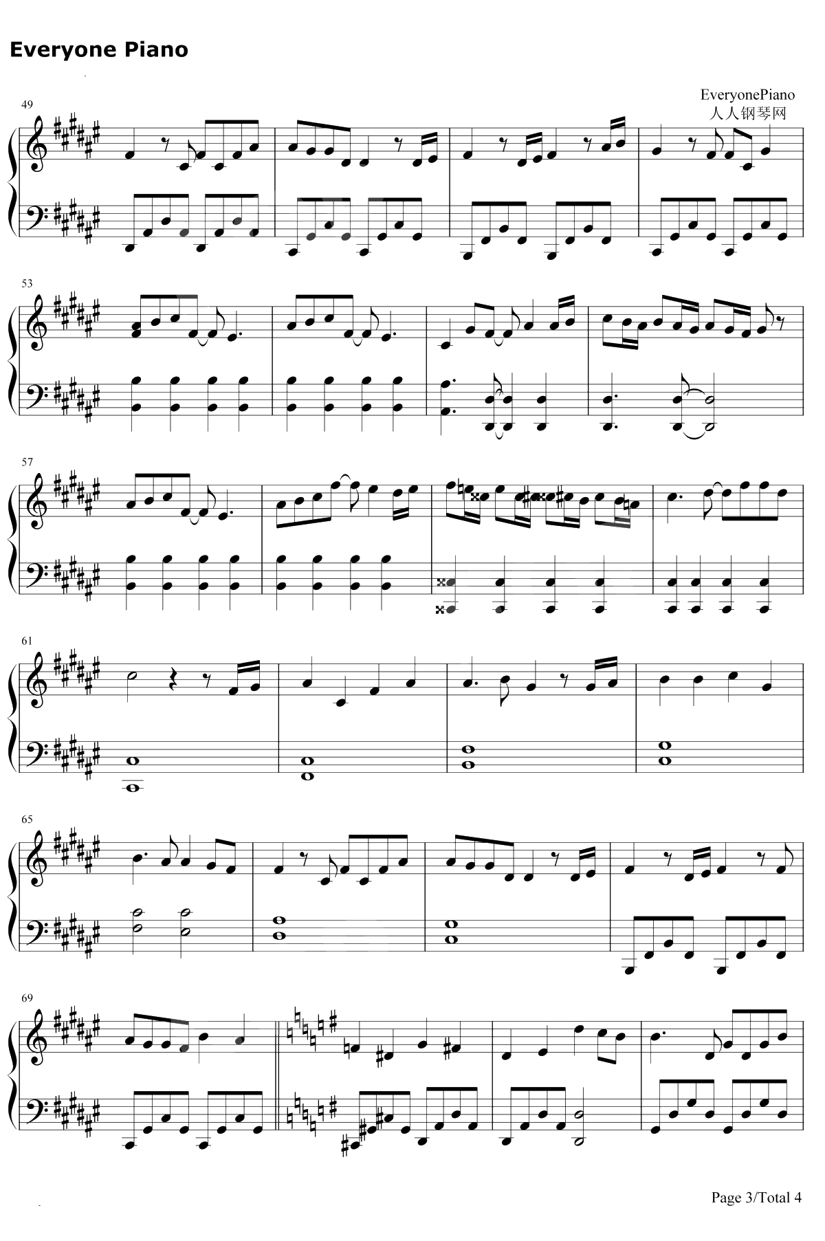 アイノカタチ钢琴谱-MISIA / HIDE3