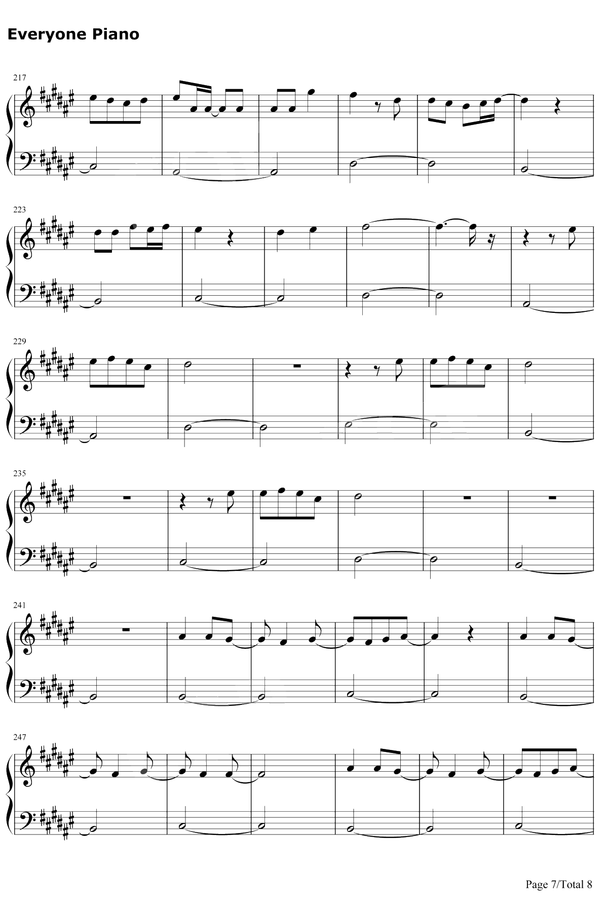 夏疾風钢琴谱-岚7