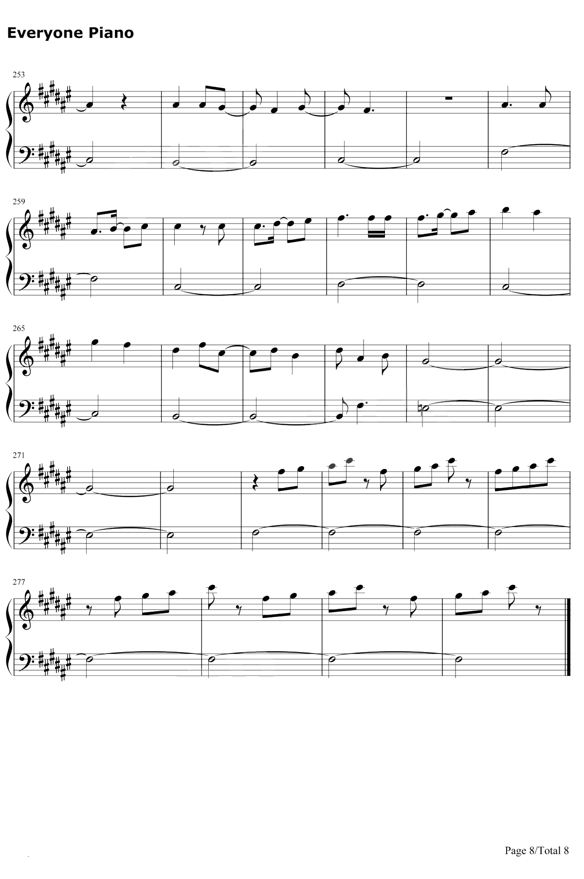 夏疾風钢琴谱-岚8