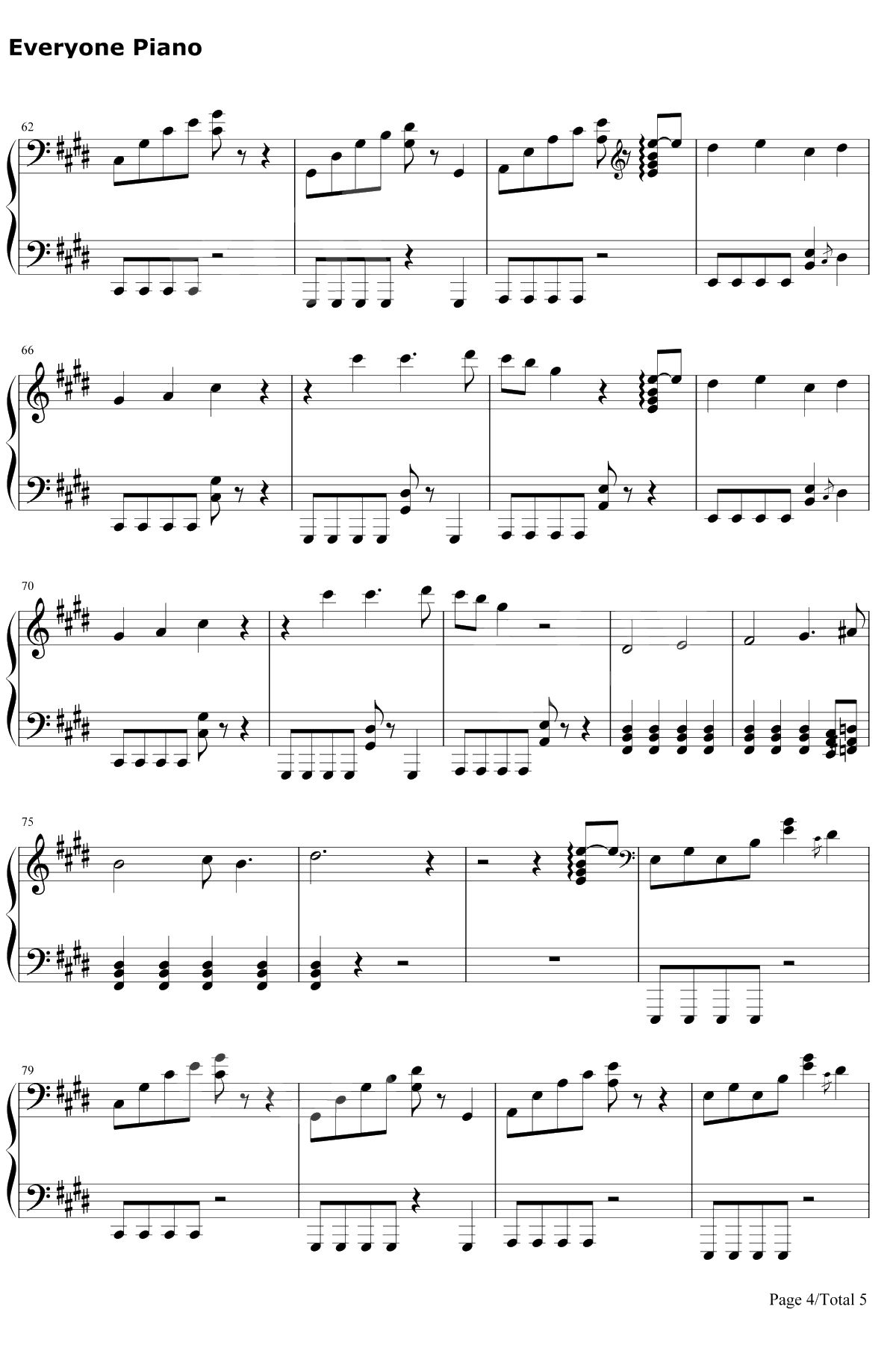 Uh Huh钢琴谱-Julia Michaels4