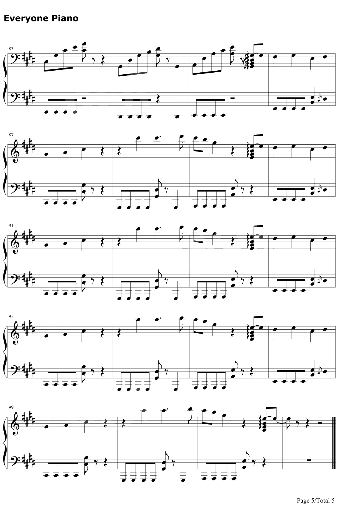 Uh Huh钢琴谱-Julia Michaels5