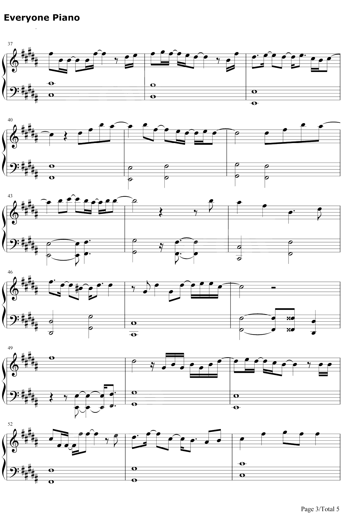 初恋钢琴谱-宇多田光-宇多田光-INeedYou3