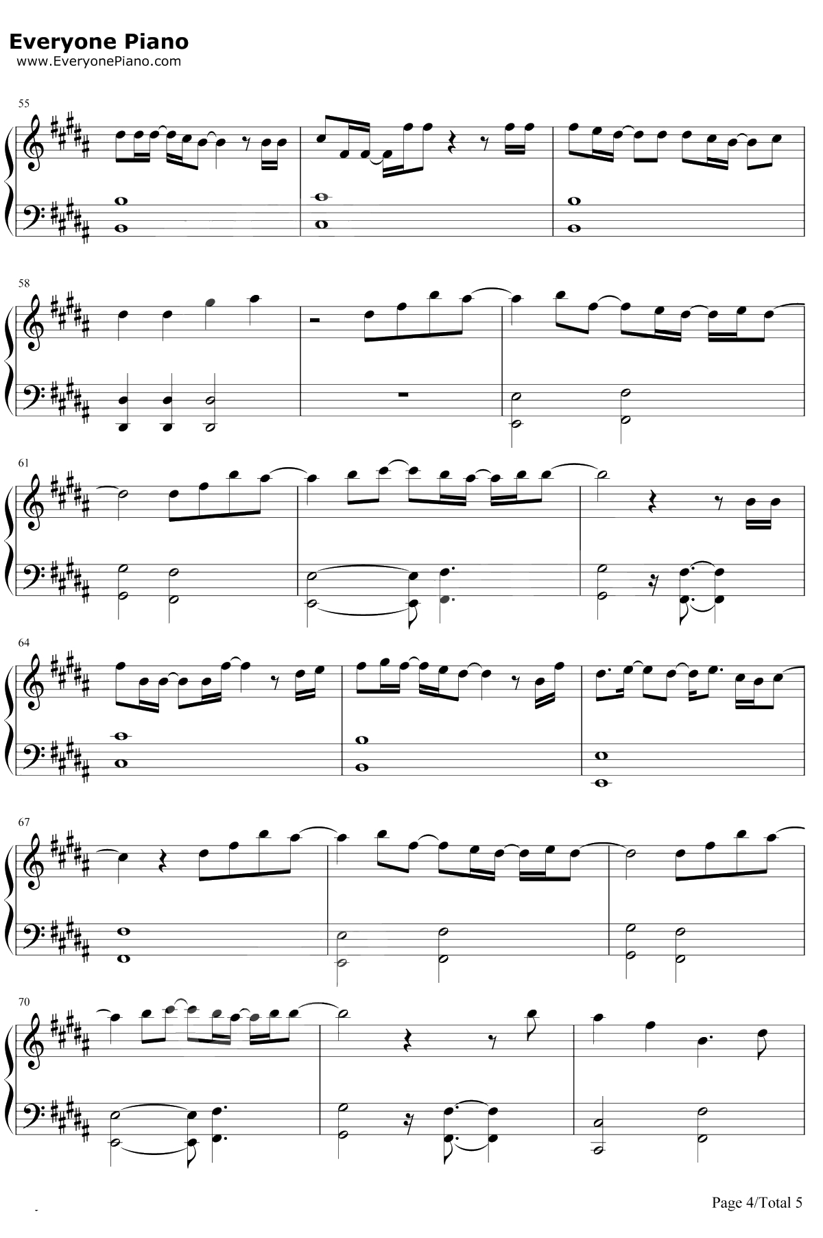 初恋钢琴谱-宇多田光-宇多田光-INeedYou4