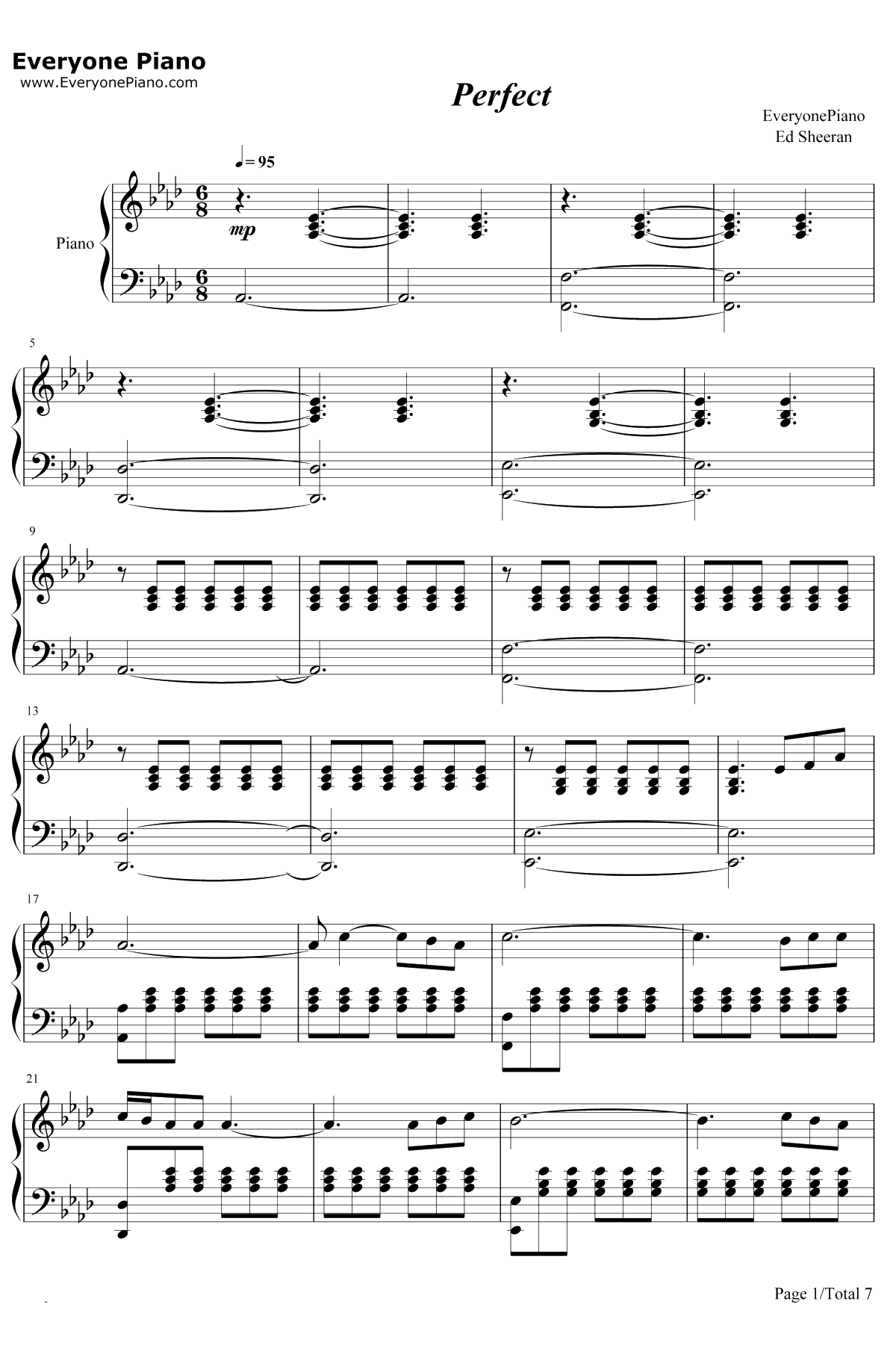 Perfect 钢琴谱-Ed Sheeran1