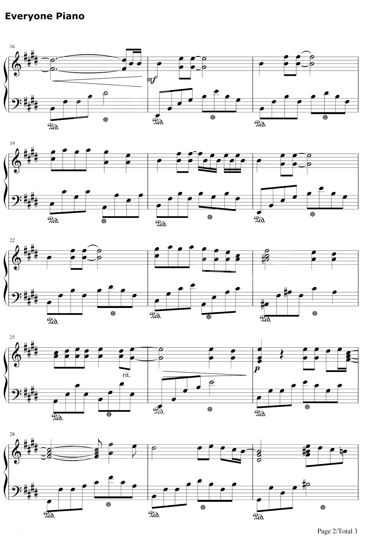 Someone's Watching Over Me钢琴谱-Hilary Duff2