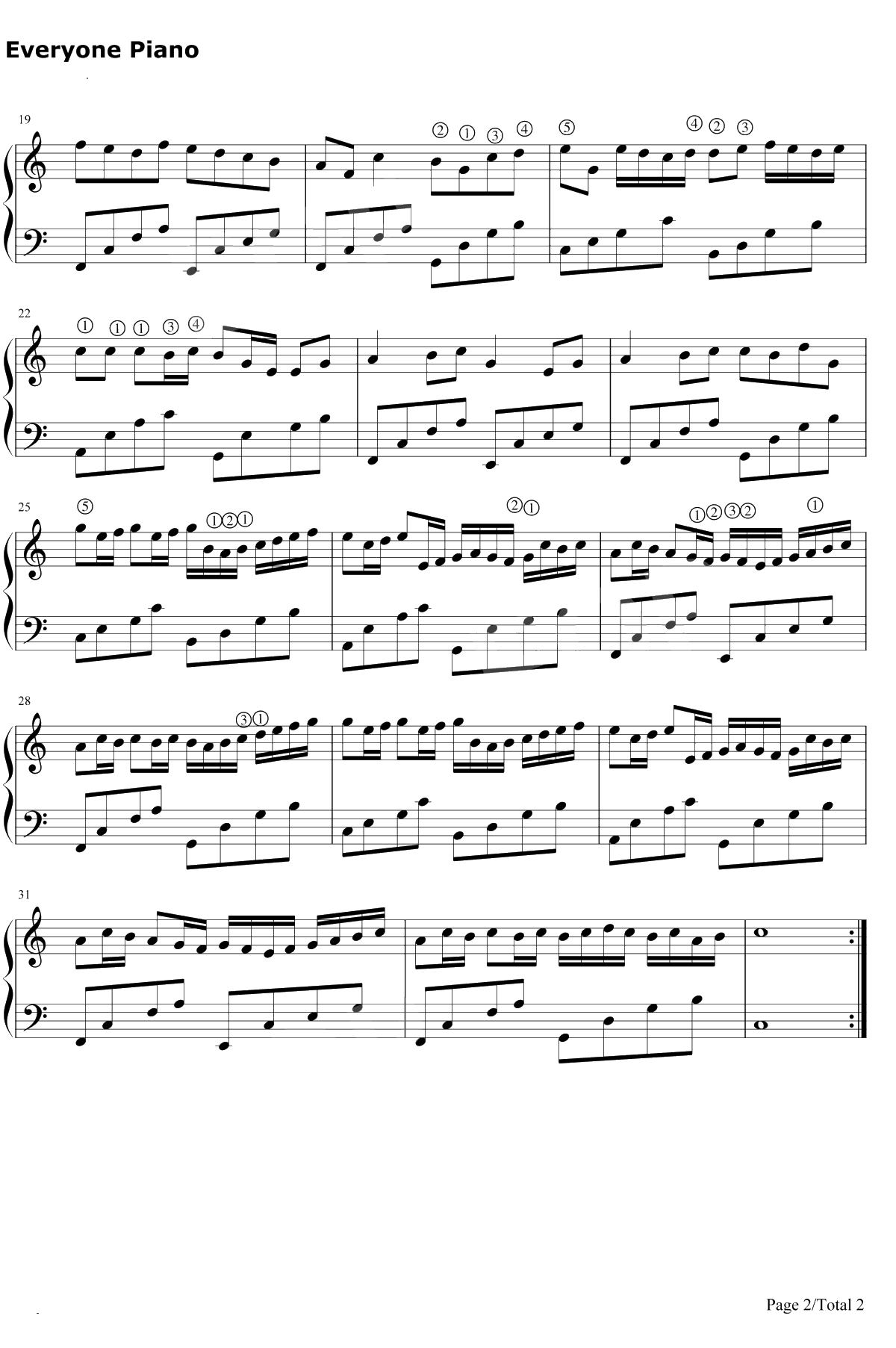 卡农钢琴谱-Johann Pachelbel-极简好听2