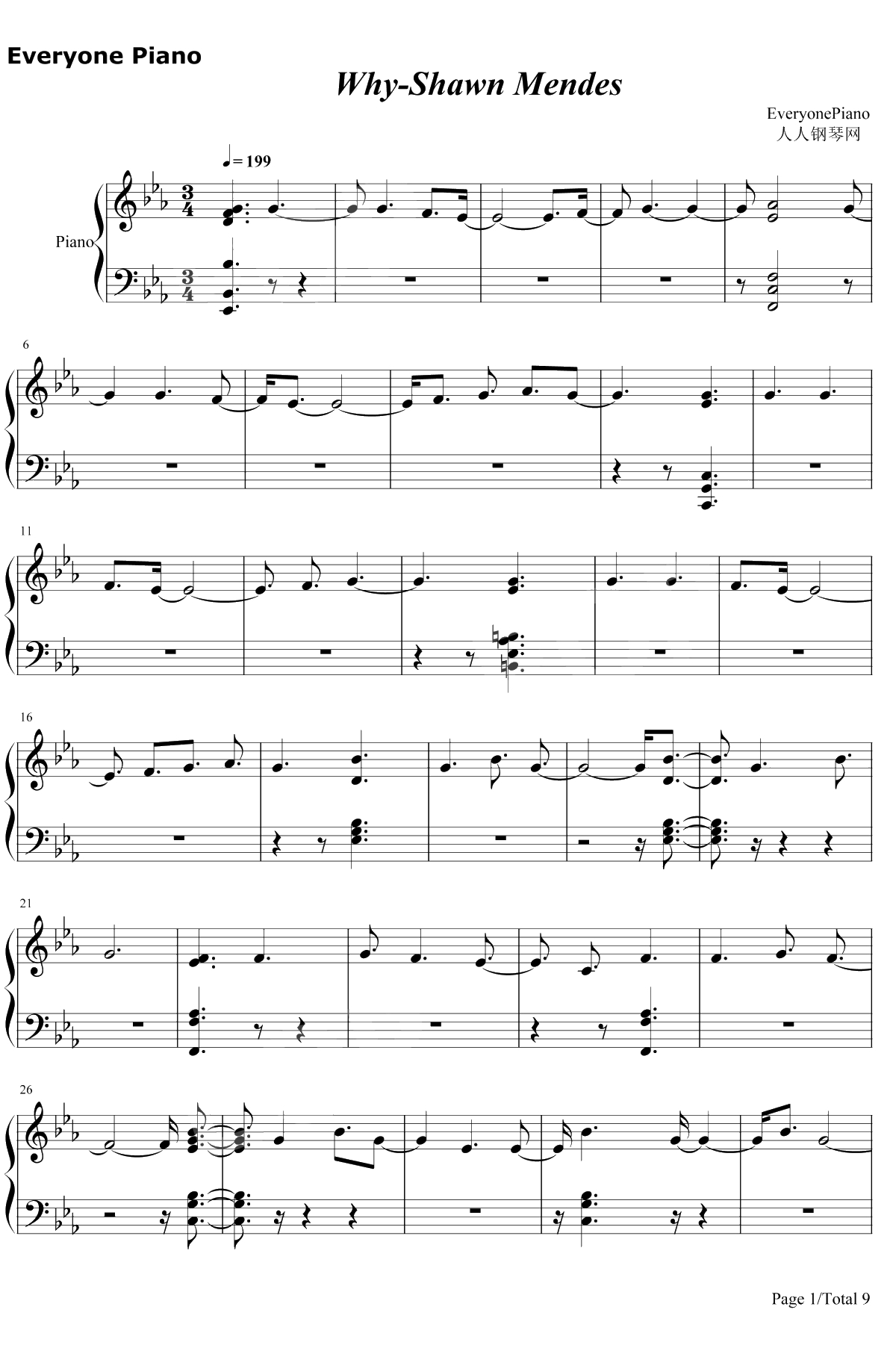 Why钢琴谱-Shawn Mendes1