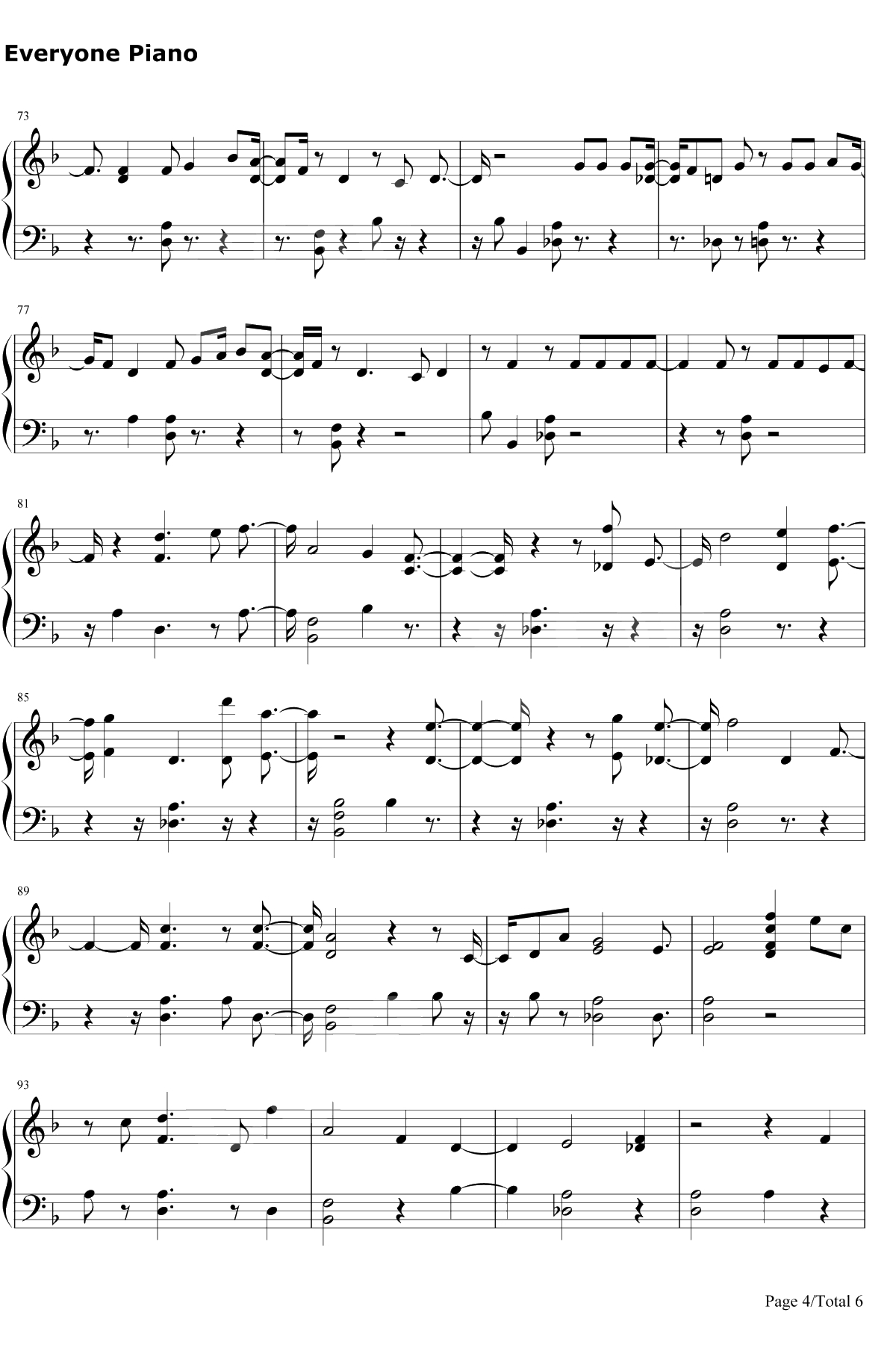 Paradise钢琴谱-防弹少年团4