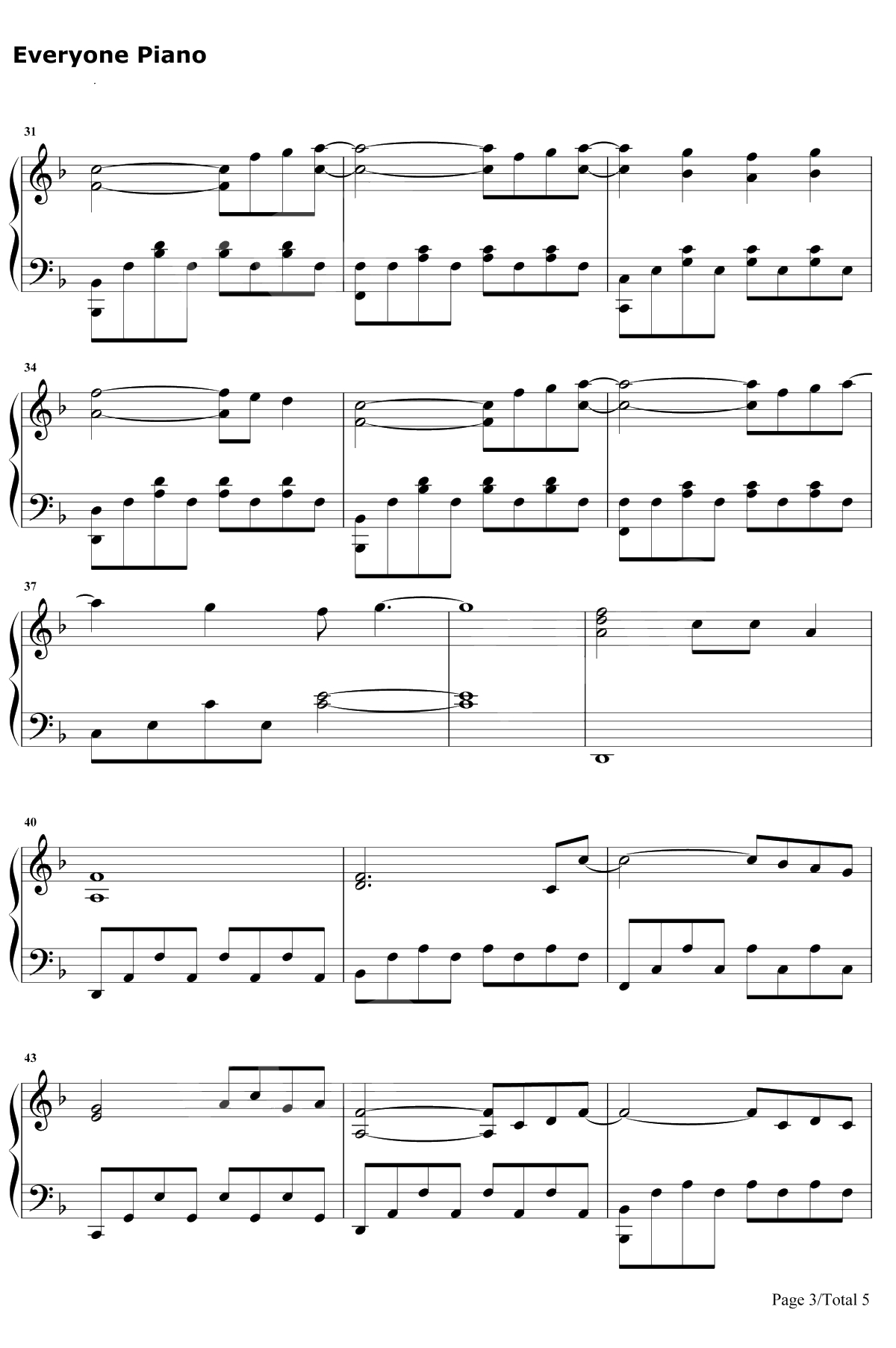 孩子钢琴谱-华晨宇-唱哭无数人的歌曲3