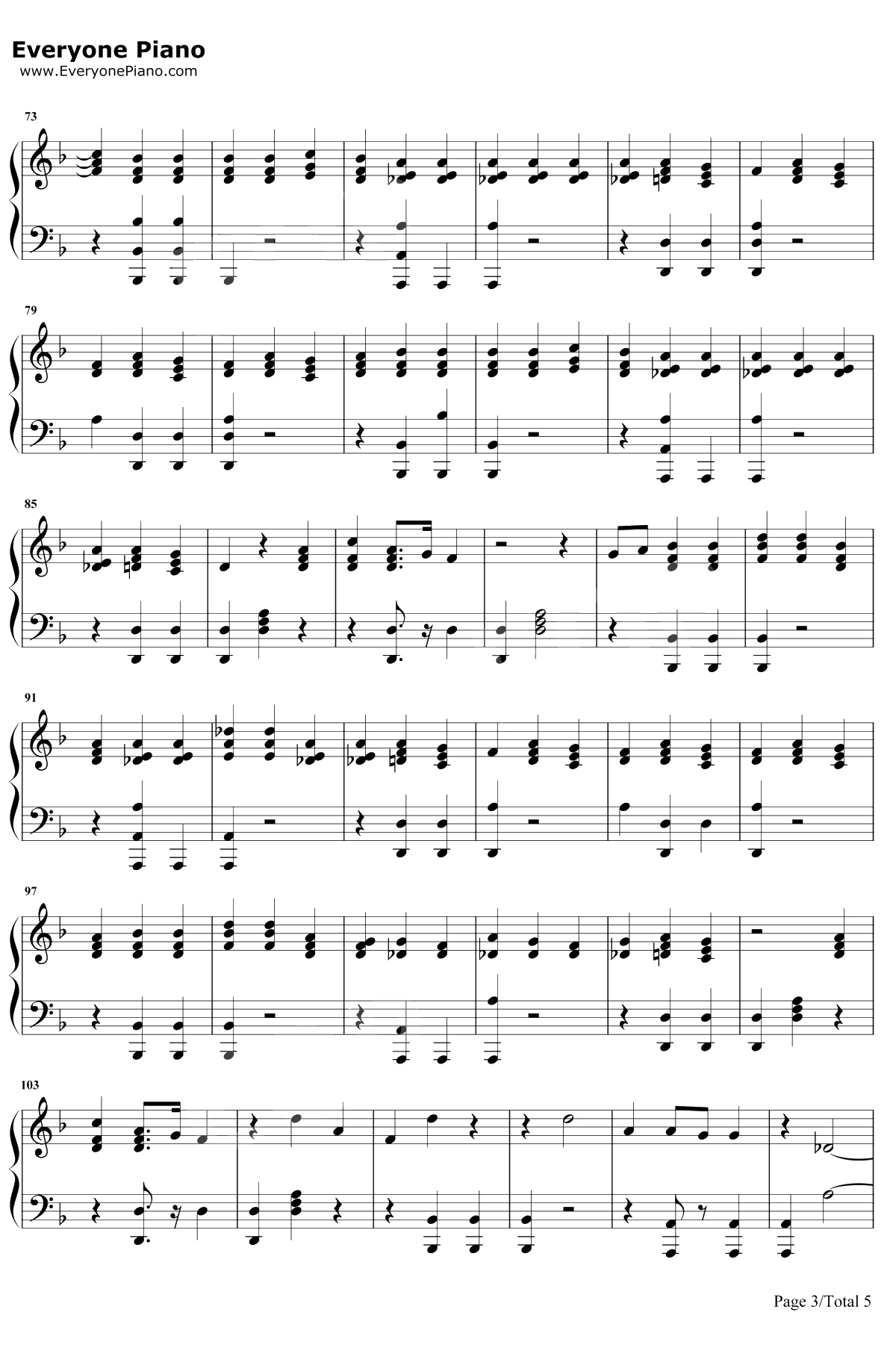 King of the Clouds钢琴谱-Panic! at the Disco3