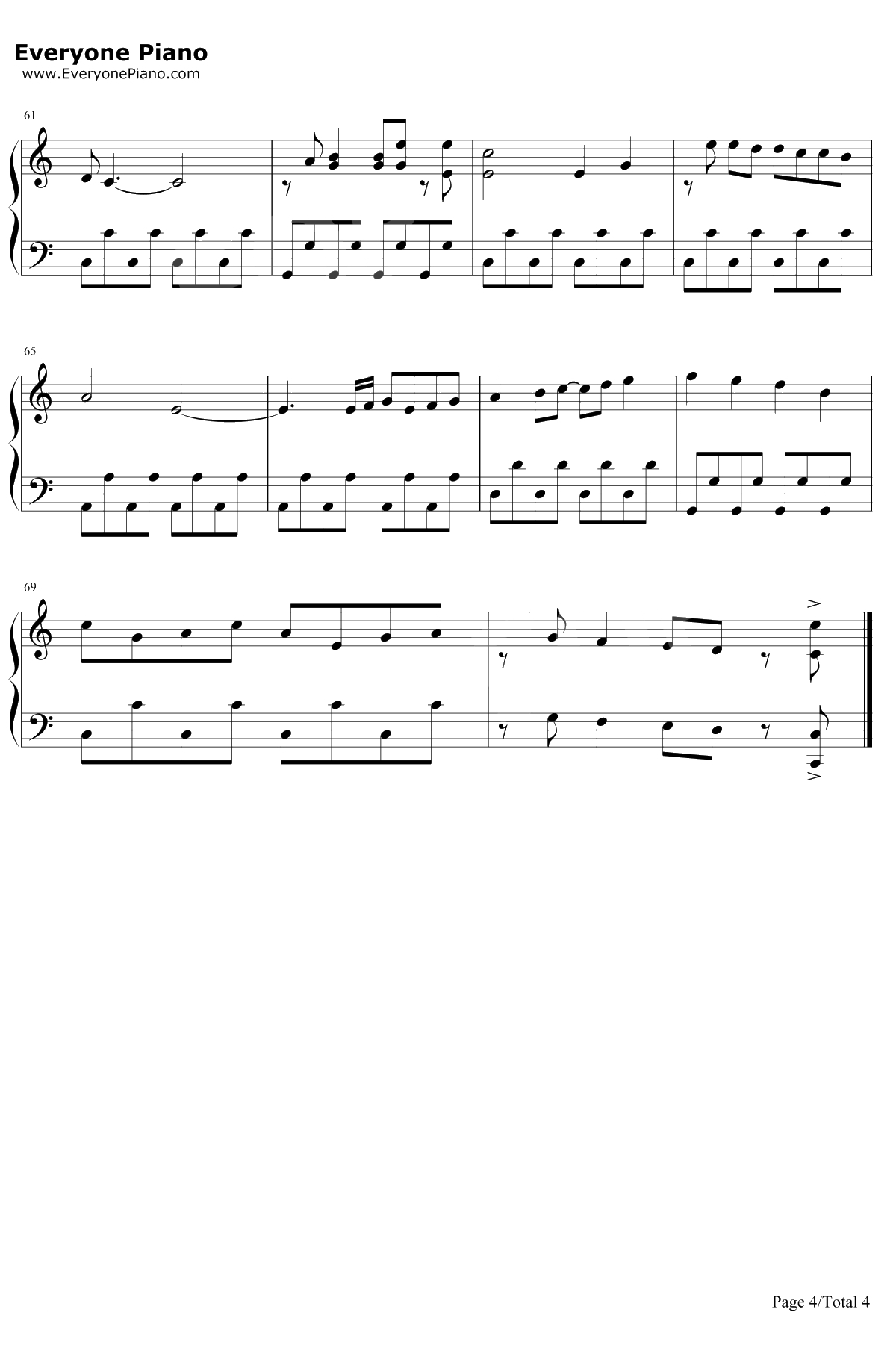 Honey钢琴谱-王心凌4