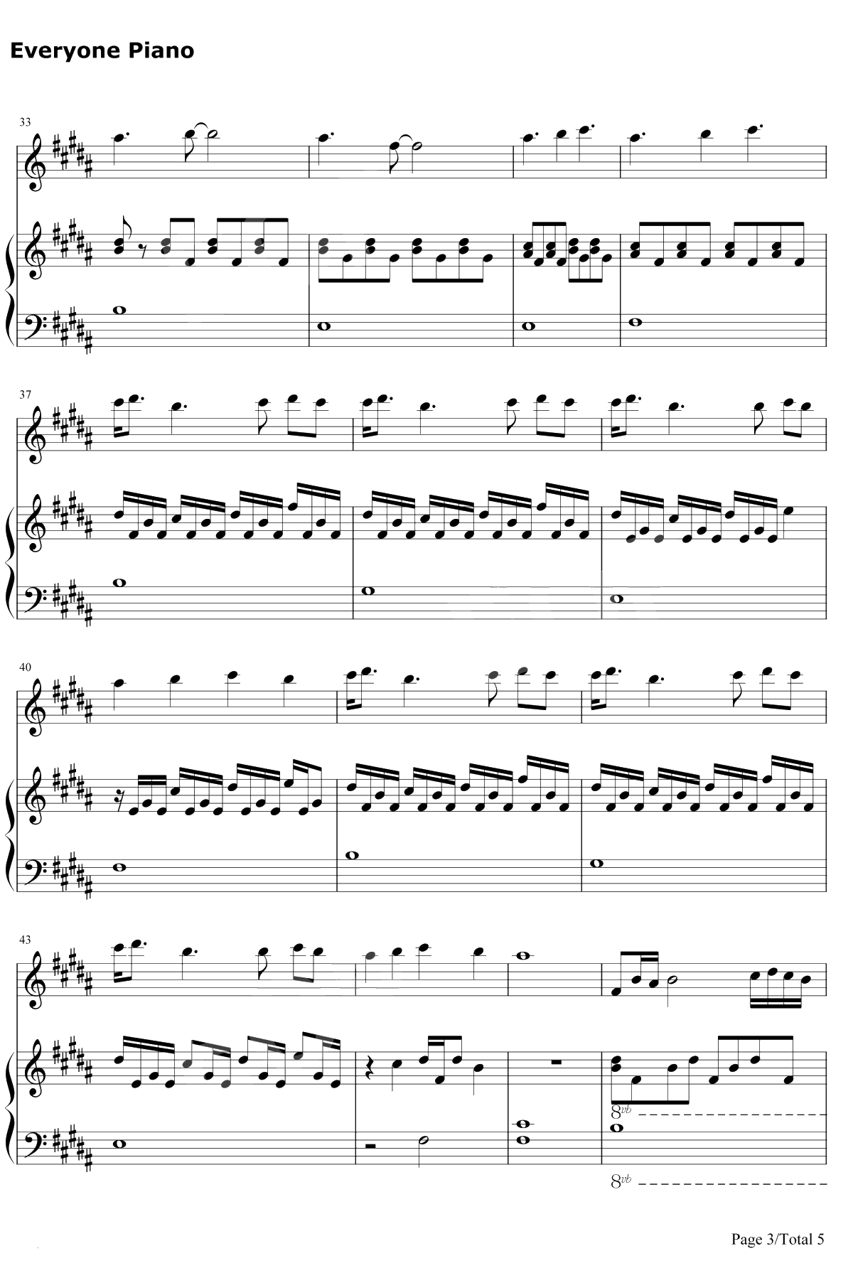 见与不见钢琴谱-张碧晨3