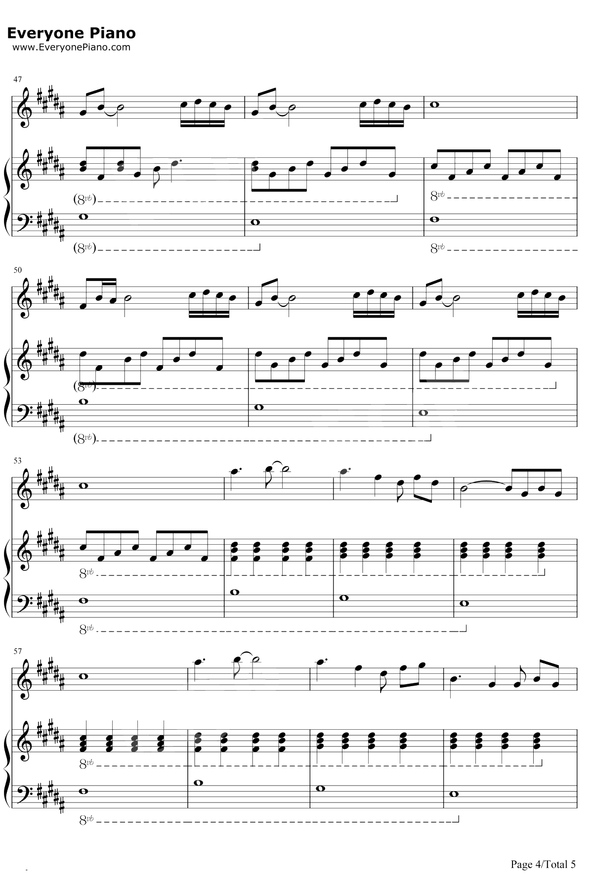 见与不见钢琴谱-张碧晨4