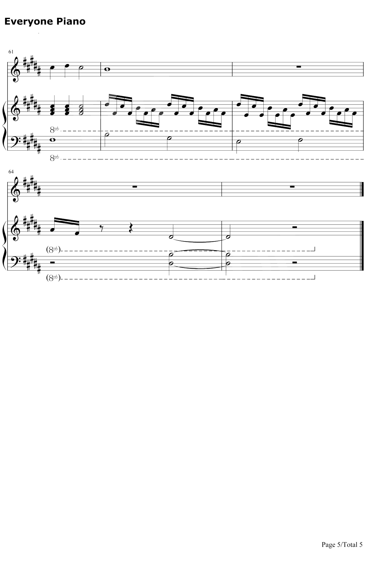 见与不见钢琴谱-张碧晨5