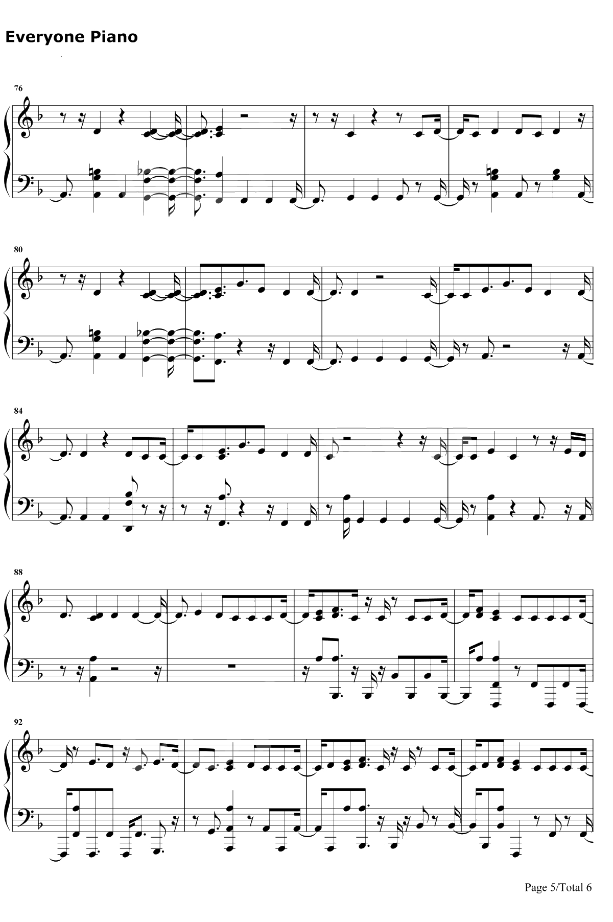 One Kiss钢琴谱-Calvin Harris / Dua Lipa5