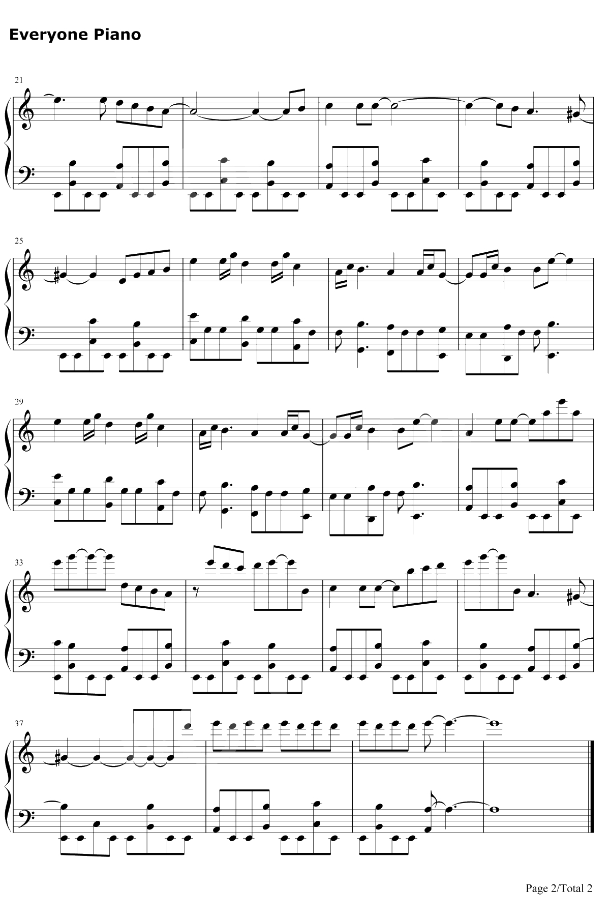 少女的祈祷 钢琴谱-小花仙2