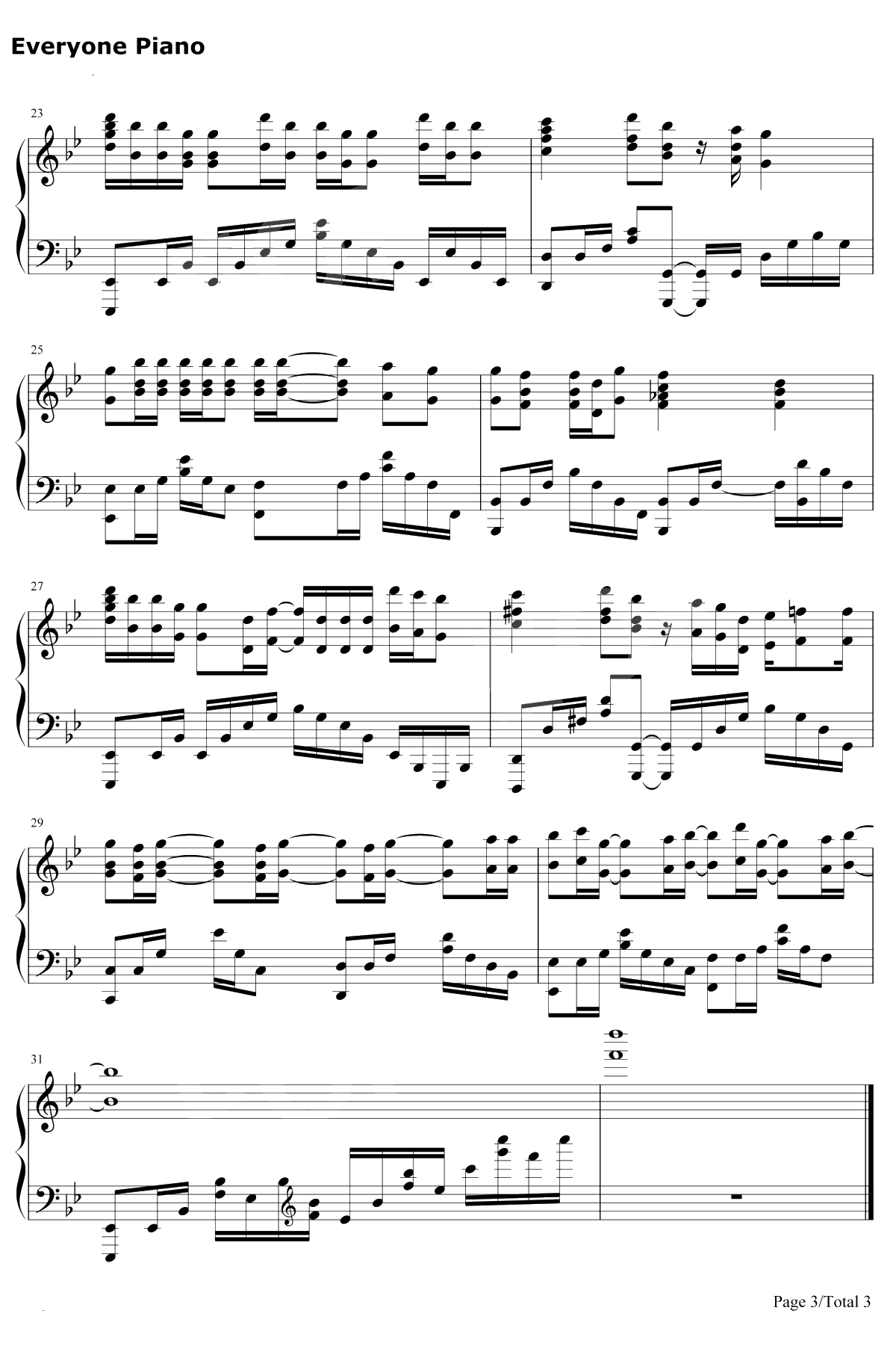 ラブソング钢琴谱-石见舞菜香3