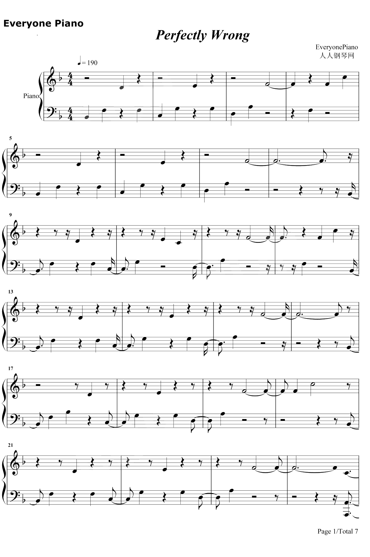 Perfectly Wrong钢琴谱-Shawn Mendes1